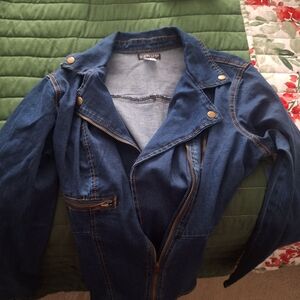 VENUS Blue Denim Jacket with Gold Buttons